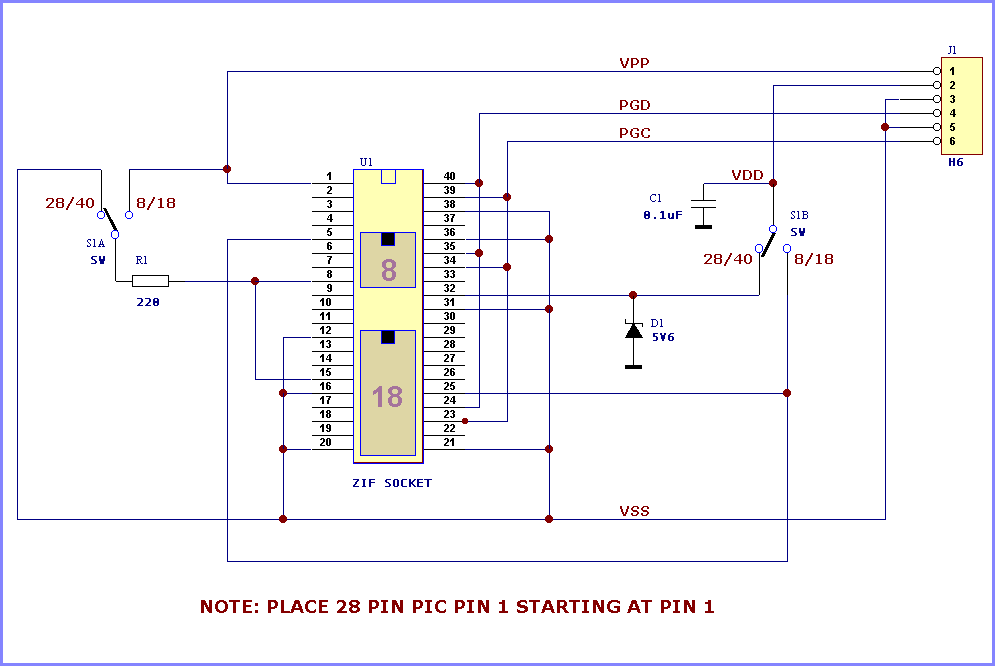 ZIF connection schematic